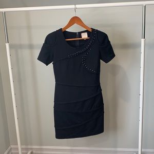Studded black mini dress